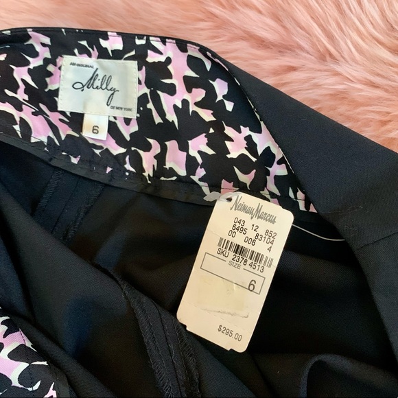 NWT Milly Wide Leg Dressy Black Pants Size 6 - Picture 5 of 12